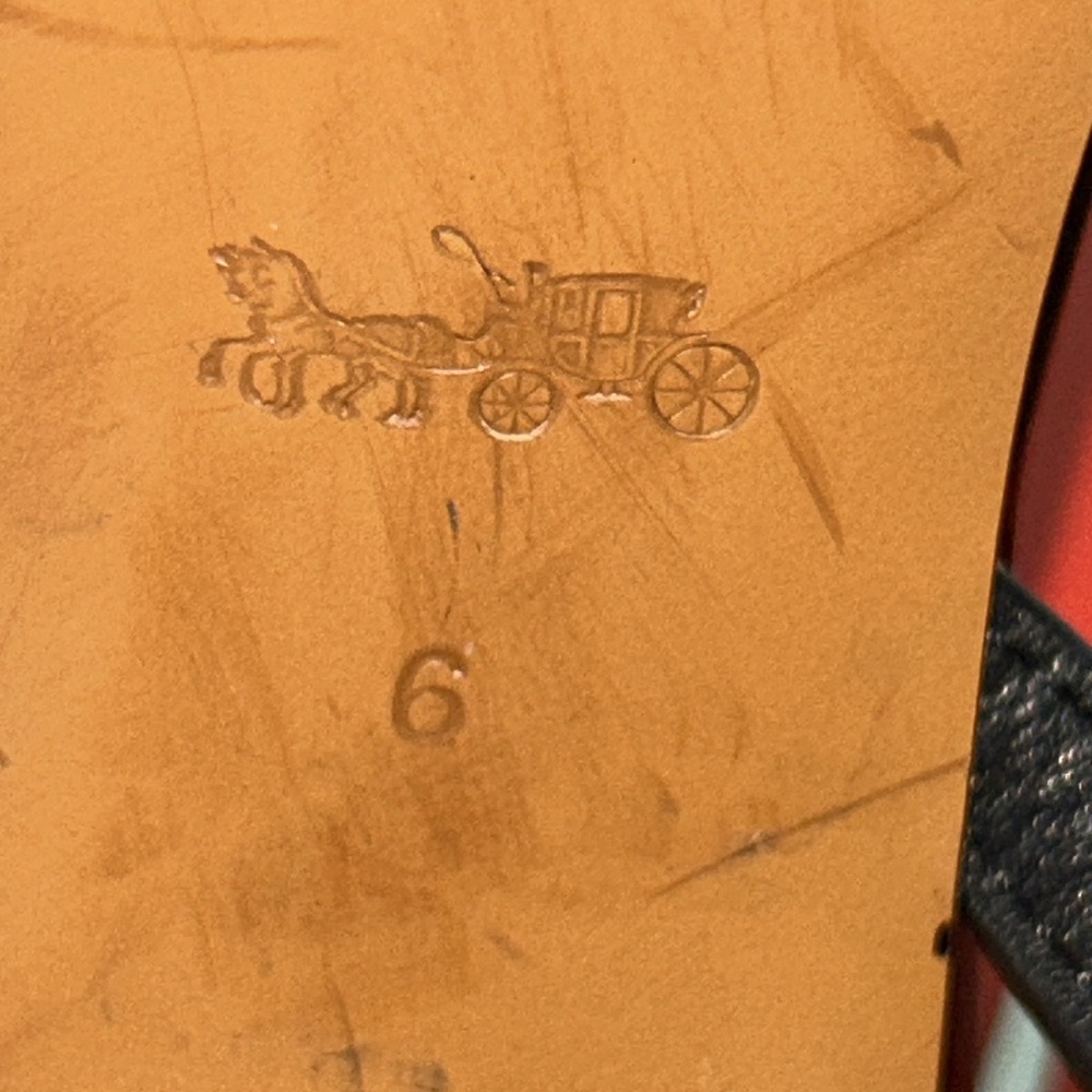 Coach Leather Strappy Bow Sandals Black Block Heel - Picture 10 of 13